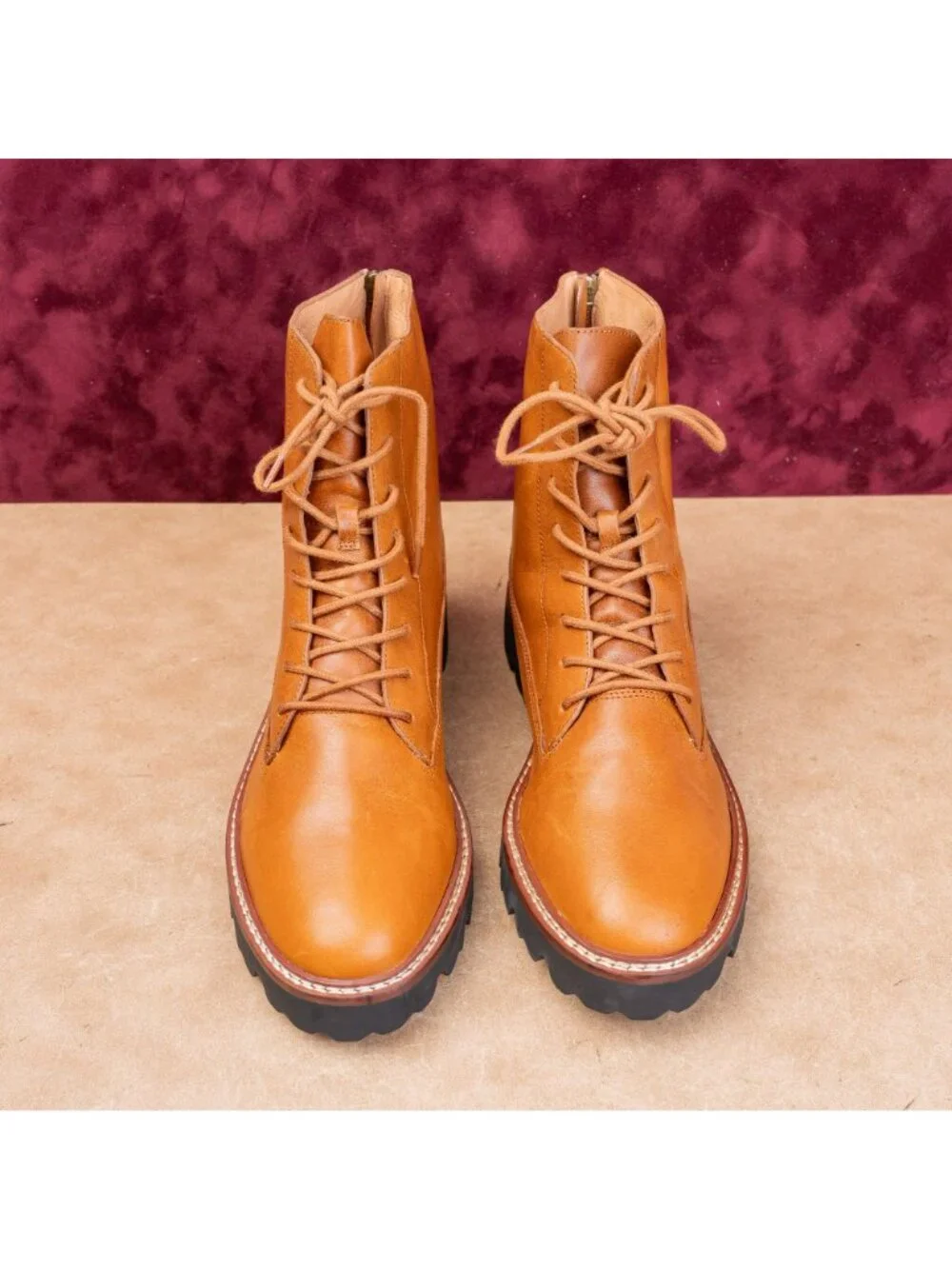 Madewell Women The Citywalk Lugsole Fashion Leather Brown Combat Boots sz 9